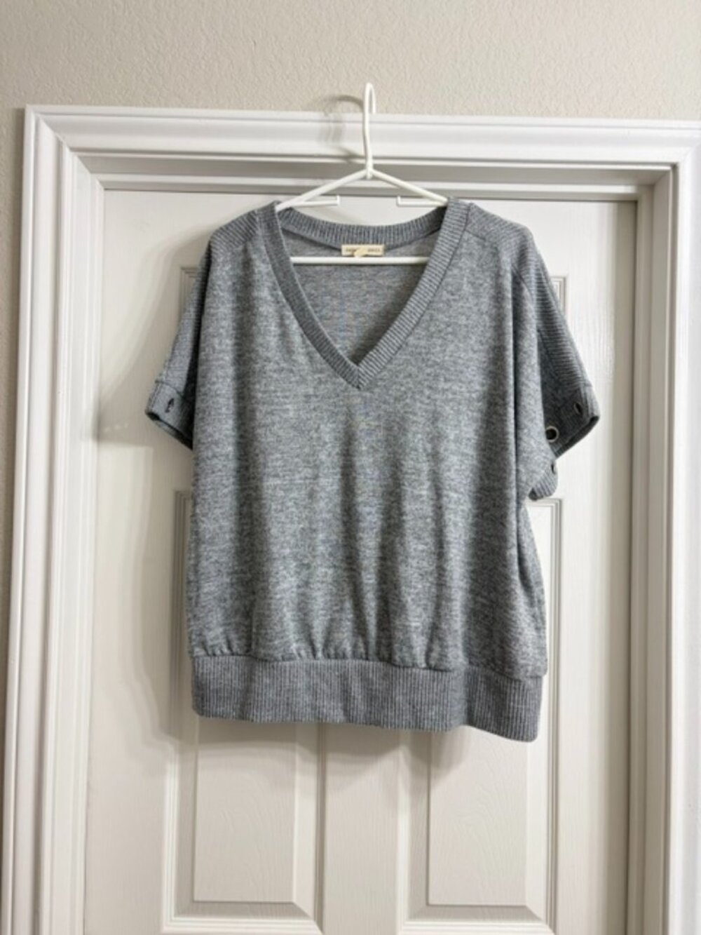 Parallel Skies Brand Women's Gray Short Sleeve Shirt, Size XL